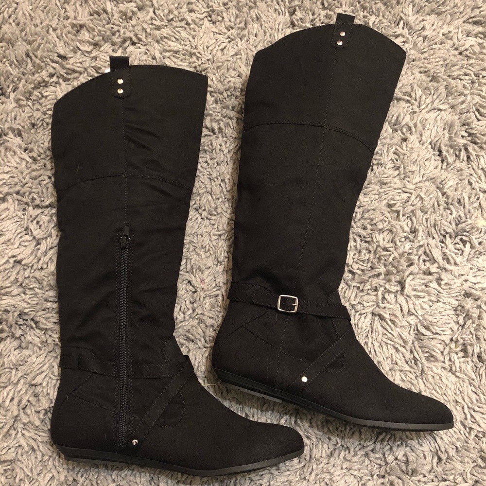 RAMPAGE | BLACK SUEDE LONG BOOTS | SIZE 7.5